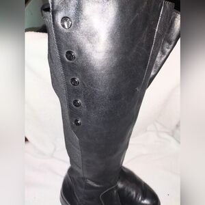 Tahati Black Knee-High Leather Boots